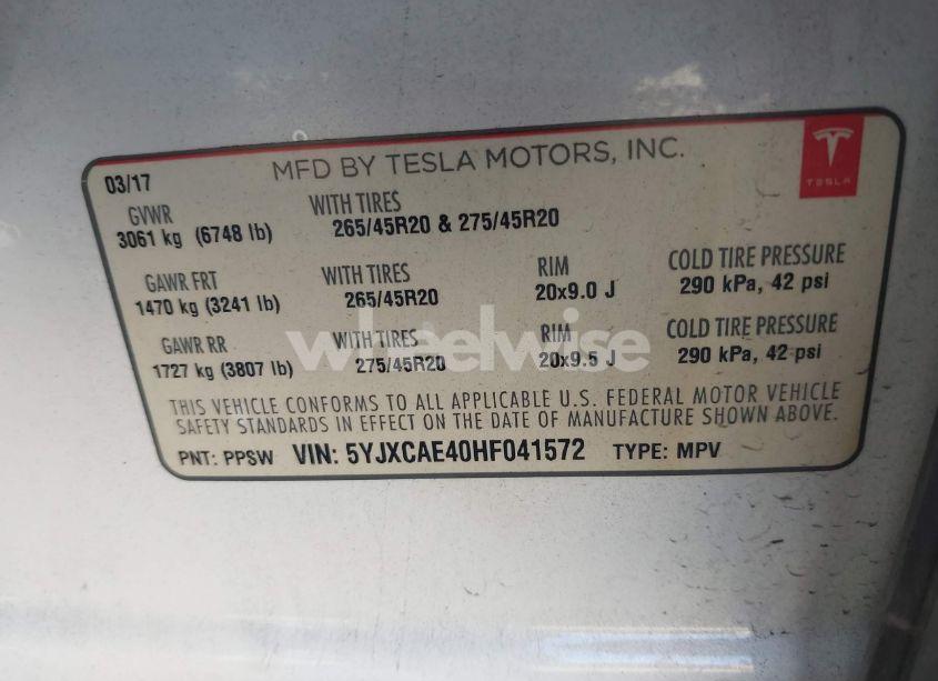 Photo 9 of 2017 Tesla Model X P100D (VIN 5YJXCAE40HF041572)