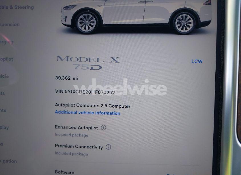 Photo 7 of 2017 Tesla Model X 100D/75D/90D (VIN 5YJXCBE20HF070252)