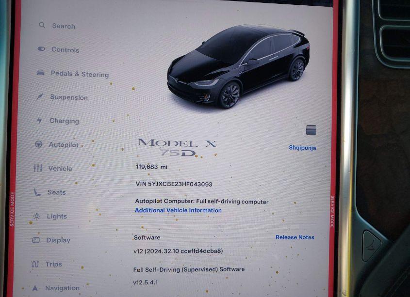 Photo 7 of 2017 Tesla Model X 100D/75D/90D (VIN 5YJXCBE23HF043093)