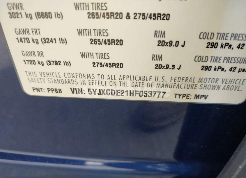 Photo 9 of 2017 Tesla Model X 100D/75D/90D (VIN 5YJXCDE21HF053777)