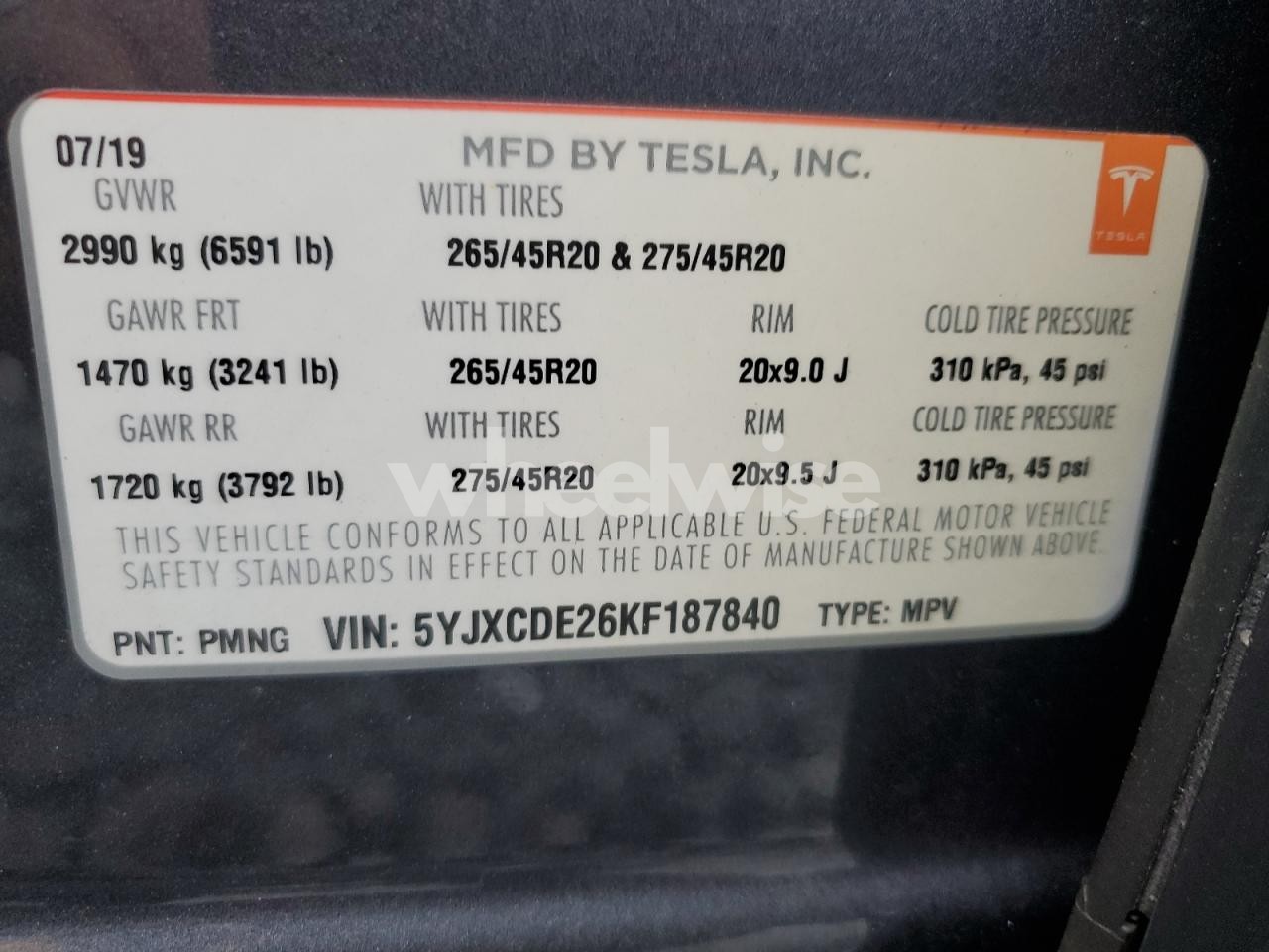 Photo 13 of 2019 TESLA MODEL X (VIN 5YJXCDE26KF187840)