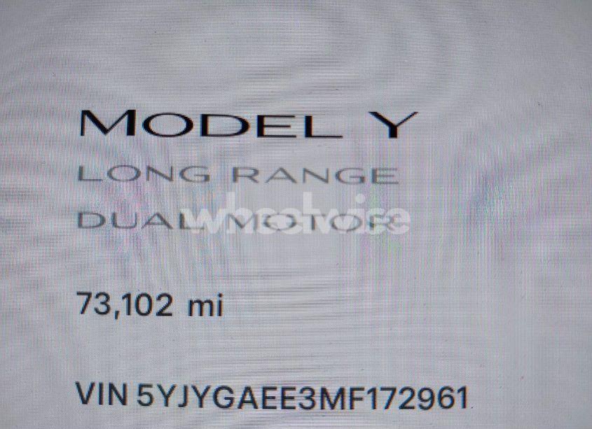 Photo 7 of 2021 Tesla Model Y LONG RANGE DUAL MOTOR ALL-WHEEL DRIVE (VIN 5YJYGAEE3MF172961)