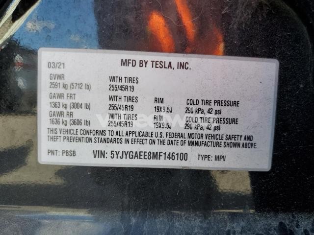 Photo 11 of 2021 TESLA MODEL Y (VIN 5YJYGAEE8MF146100)