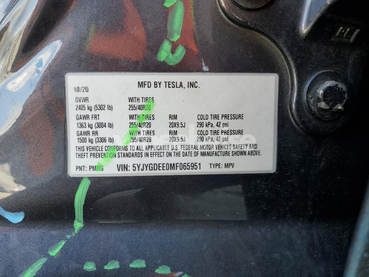 Photo 13 of 2021 TESLA MODEL Y (VIN 5YJYGDEE0MF065951)