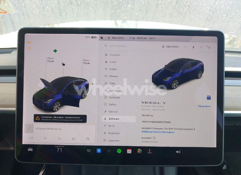 Photo 7 of 2021 Tesla Model Y LONG RANGE DUAL MOTOR ALL-WHEEL DRIVE (VIN 5YJYGDEE0MF275885)