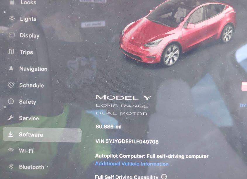 Photo 7 of 2020 Tesla Model Y LONG RANGE DUAL MOTOR ALL-WHEEL DRIVE (VIN 5YJYGDEE1LF049708)