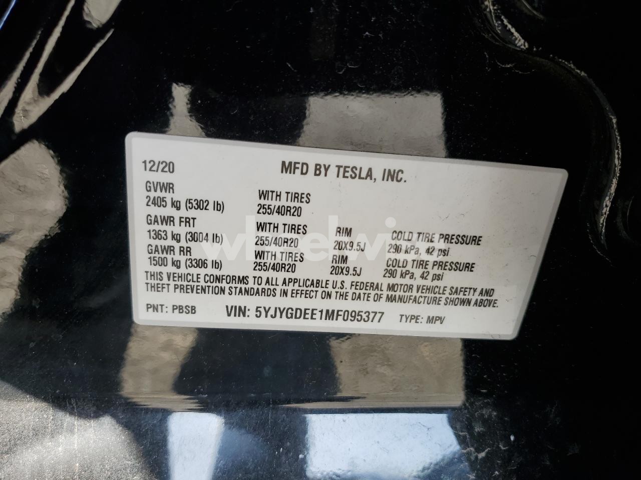 Photo 13 of 2021 TESLA MODEL Y (VIN 5YJYGDEE1MF095377)