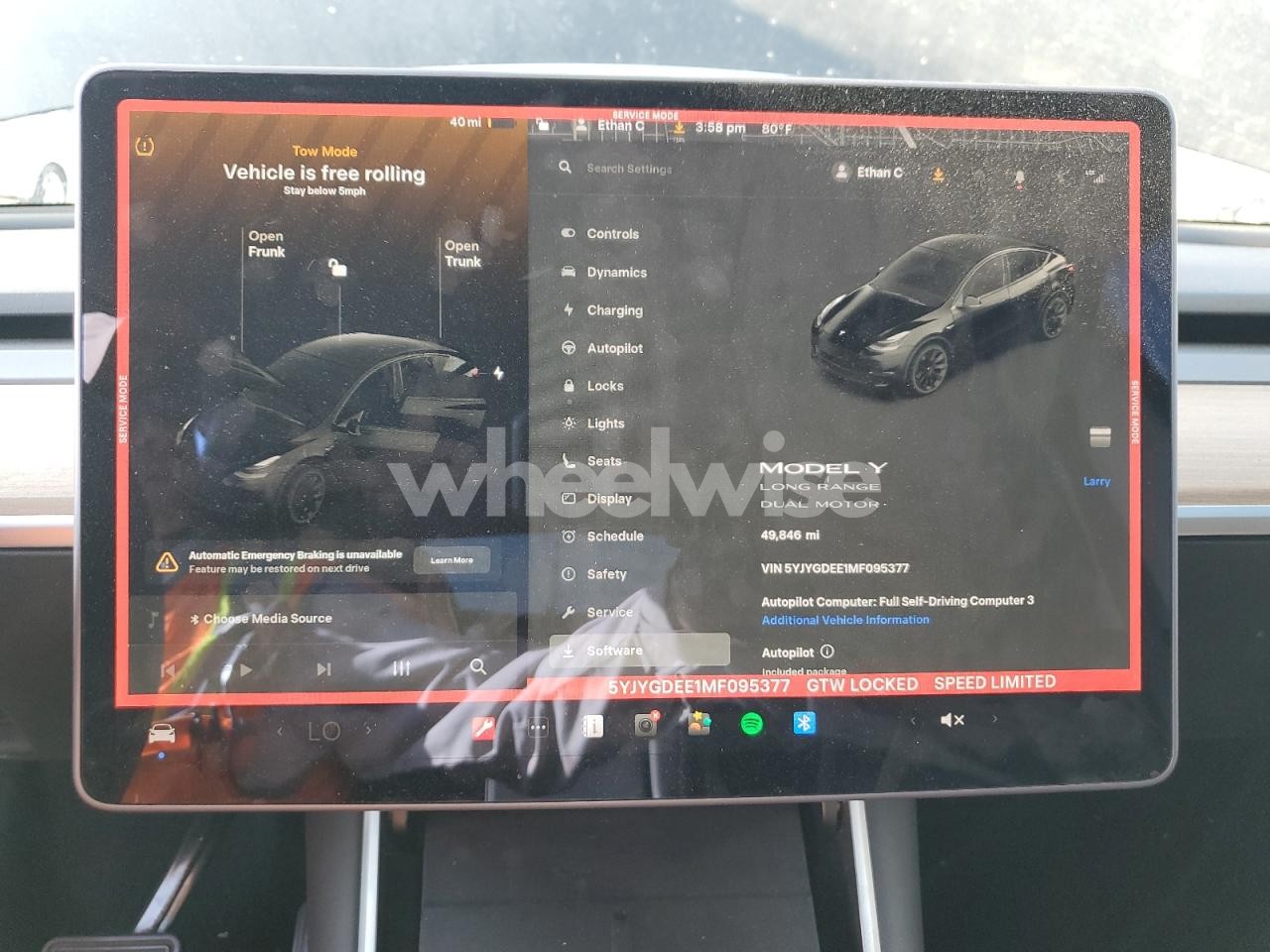 Photo 9 of 2021 TESLA MODEL Y (VIN 5YJYGDEE1MF095377)