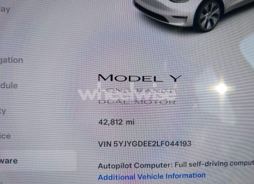 Photo 15 of 2020 Tesla Model Y LONG RANGE DUAL MOTOR ALL-WHEEL DRIVE (VIN 5YJYGDEE2LF044193)