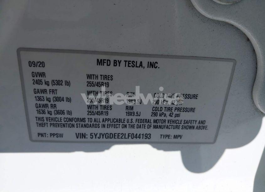 Photo 9 of 2020 Tesla Model Y LONG RANGE DUAL MOTOR ALL-WHEEL DRIVE (VIN 5YJYGDEE2LF044193)