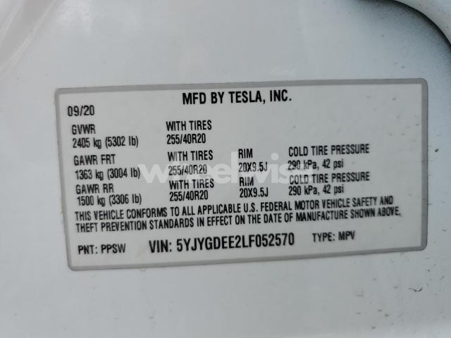 Photo 4 of 2020 TESLA MODEL Y (VIN 5YJYGDEE2LF052570)