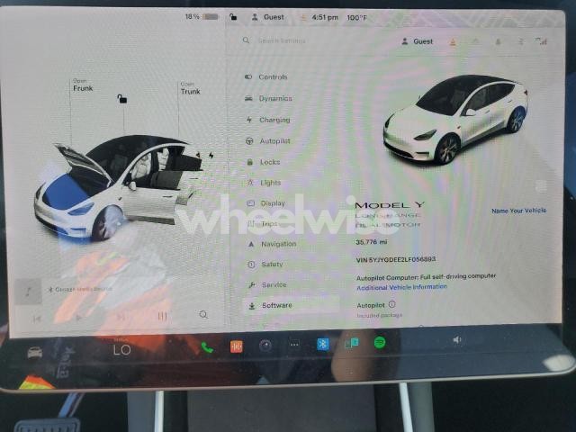 Photo 13 of 2020 TESLA MODEL Y (VIN 5YJYGDEE2LF056893)