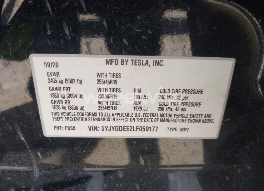 Photo 9 of 2020 Tesla Model Y LONG RANGE DUAL MOTOR ALL-WHEEL DRIVE (VIN 5YJYGDEE2LF059177)