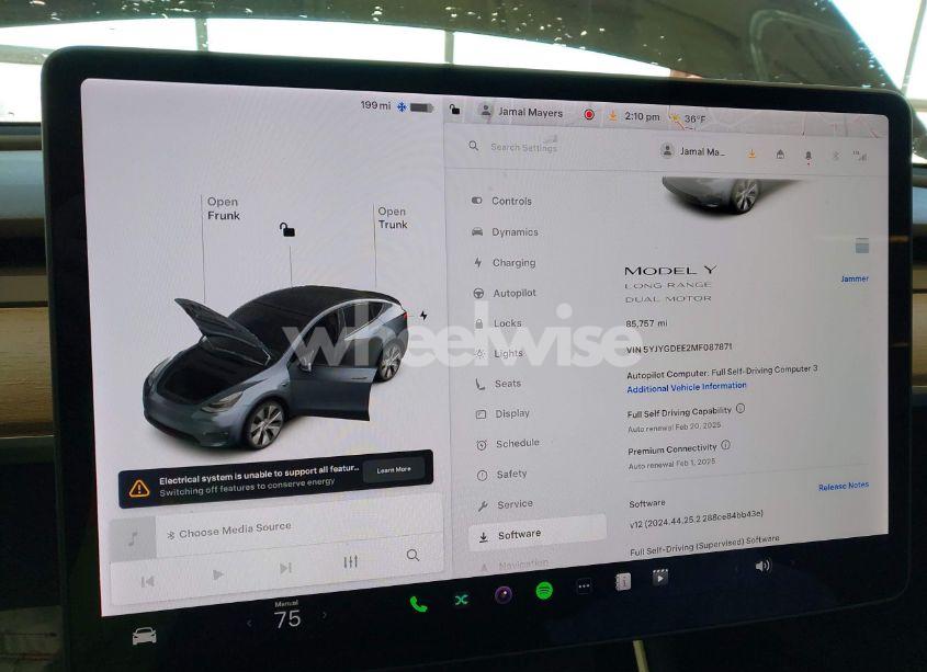 Photo 7 of 2021 Tesla Model Y LONG RANGE DUAL MOTOR ALL-WHEEL DRIVE (VIN 5YJYGDEE2MF087871)