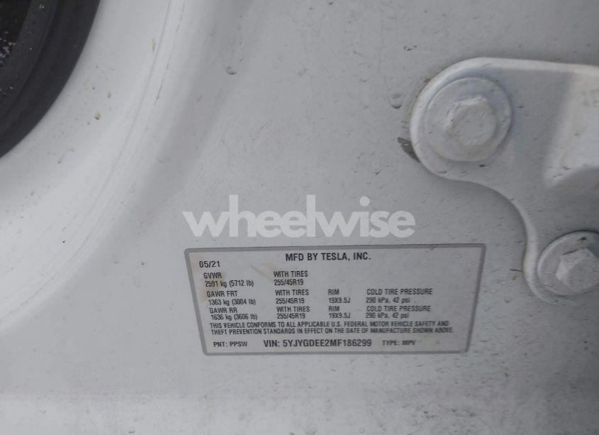 Photo 9 of 2021 Tesla Model Y LONG RANGE DUAL MOTOR ALL-WHEEL DRIVE (VIN 5YJYGDEE2MF186299)