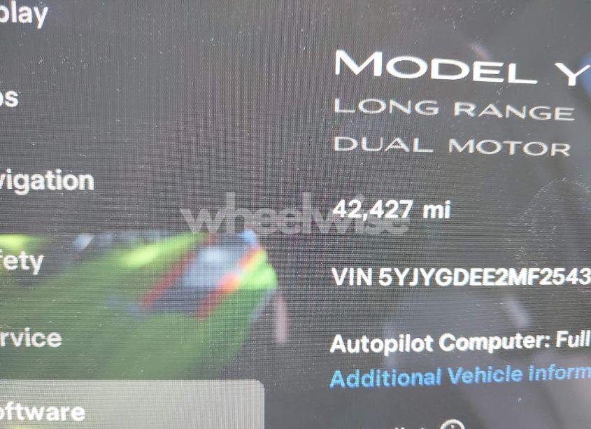 Photo 14 of 2021 Tesla Model Y LONG RANGE DUAL MOTOR ALL-WHEEL DRIVE (VIN 5YJYGDEE2MF254391)
