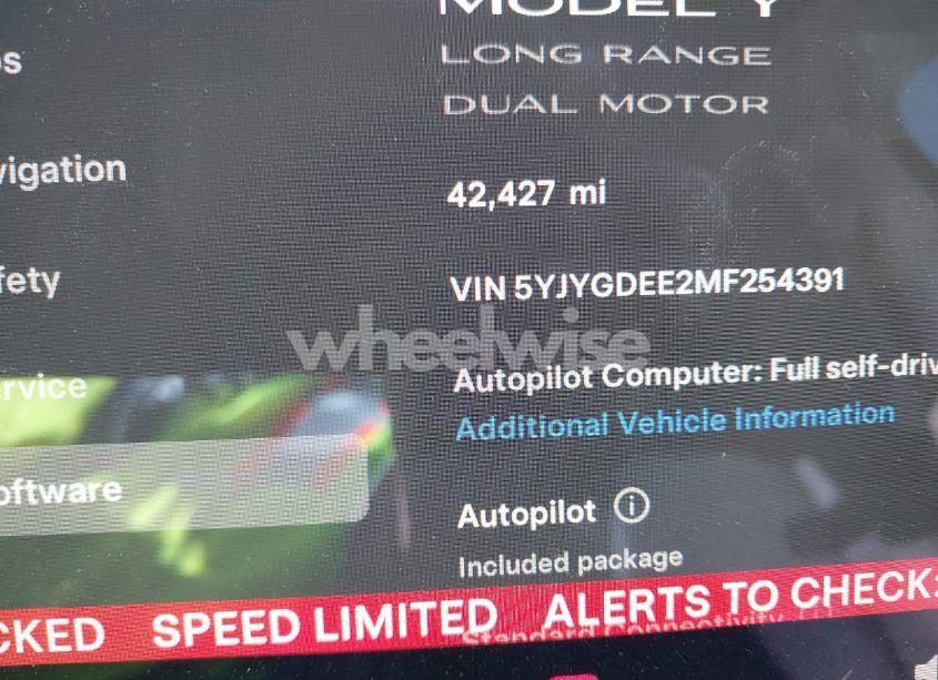 Photo 9 of 2021 Tesla Model Y LONG RANGE DUAL MOTOR ALL-WHEEL DRIVE (VIN 5YJYGDEE2MF254391)