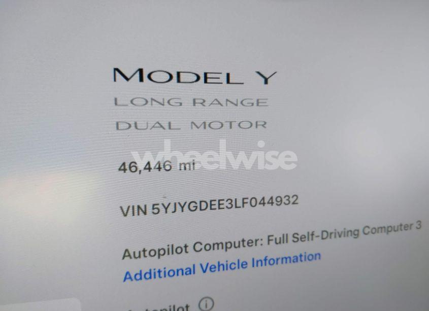 Photo 7 of 2020 Tesla Model Y LONG RANGE DUAL MOTOR ALL-WHEEL DRIVE (VIN 5YJYGDEE3LF044932)