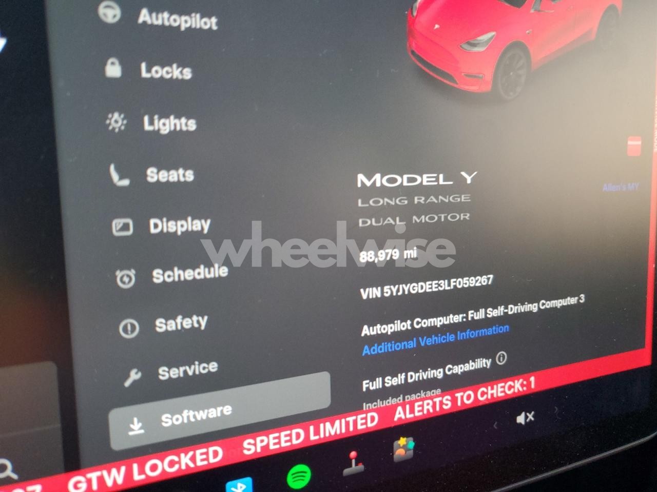 Photo 9 of 2020 TESLA MODEL Y (VIN 5YJYGDEE3LF059267)