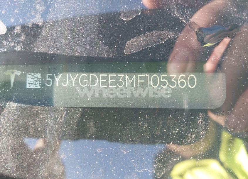 Photo 9 of 2021 Tesla Model Y LONG RANGE DUAL MOTOR ALL-WHEEL DRIVE (VIN 5YJYGDEE3MF105360)