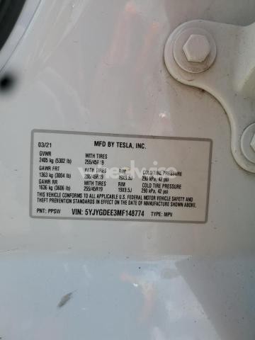 Photo 11 of 2021 TESLA MODEL Y (VIN 5YJYGDEE3MF148774)