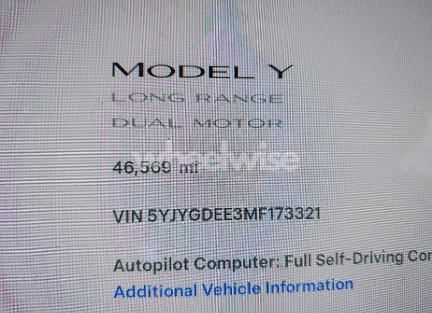 Photo 16 of 2021 Tesla Model Y LONG RANGE DUAL MOTOR ALL-WHEEL DRIVE (VIN 5YJYGDEE3MF173321)