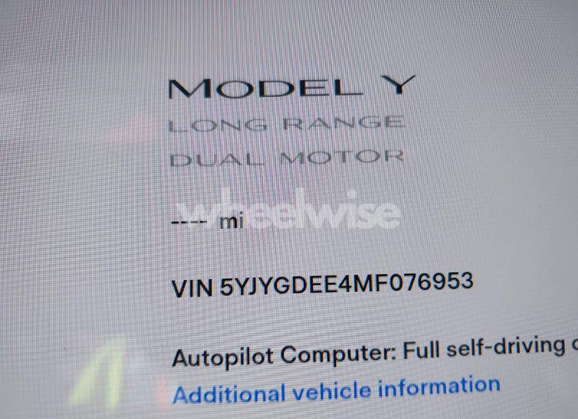 Photo 16 of 2021 Tesla Model Y LONG RANGE DUAL MOTOR ALL-WHEEL DRIVE (VIN 5YJYGDEE4MF076953)