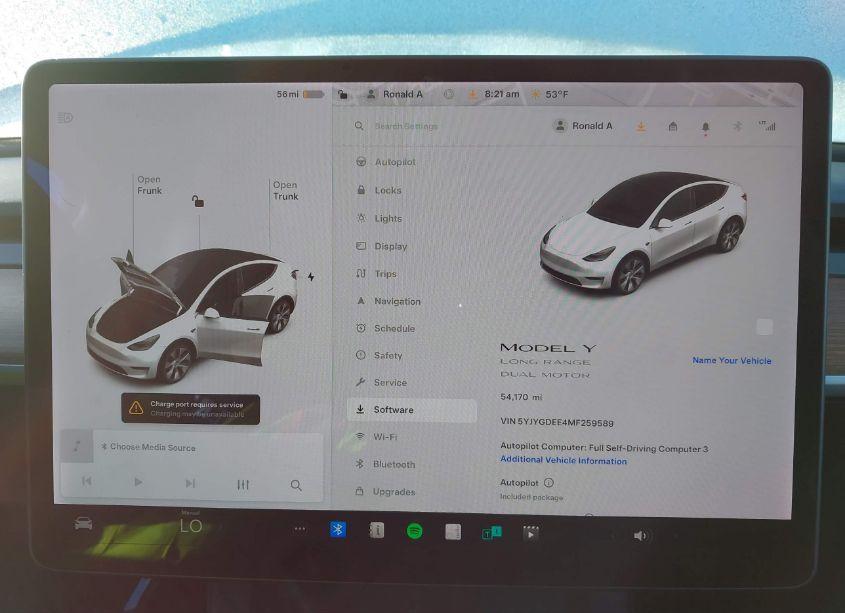 Photo 7 of 2021 Tesla Model Y LONG RANGE DUAL MOTOR ALL-WHEEL DRIVE (VIN 5YJYGDEE4MF259589)