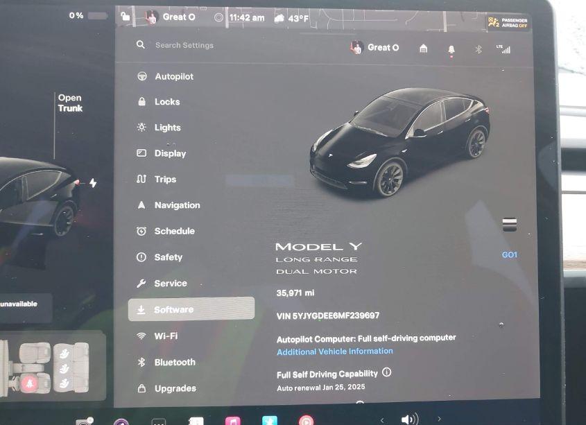 Photo 7 of 2021 Tesla Model Y LONG RANGE DUAL MOTOR ALL-WHEEL DRIVE (VIN 5YJYGDEE6MF239697)