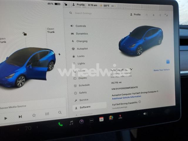 Photo 3 of 2021 TESLA MODEL Y (VIN 5YJYGDEE6MF260470)