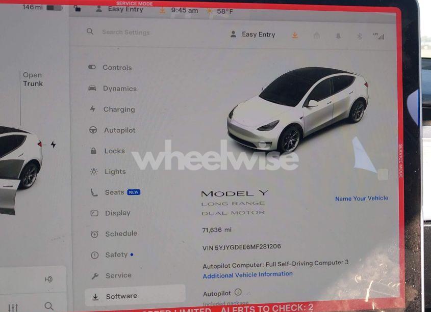 Photo 7 of 2021 Tesla Model Y LONG RANGE DUAL MOTOR ALL-WHEEL DRIVE (VIN 5YJYGDEE6MF281206)