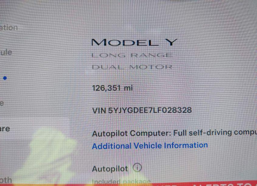Photo 15 of 2020 Tesla Model Y LONG RANGE DUAL MOTOR ALL-WHEEL DRIVE (VIN 5YJYGDEE7LF028328)
