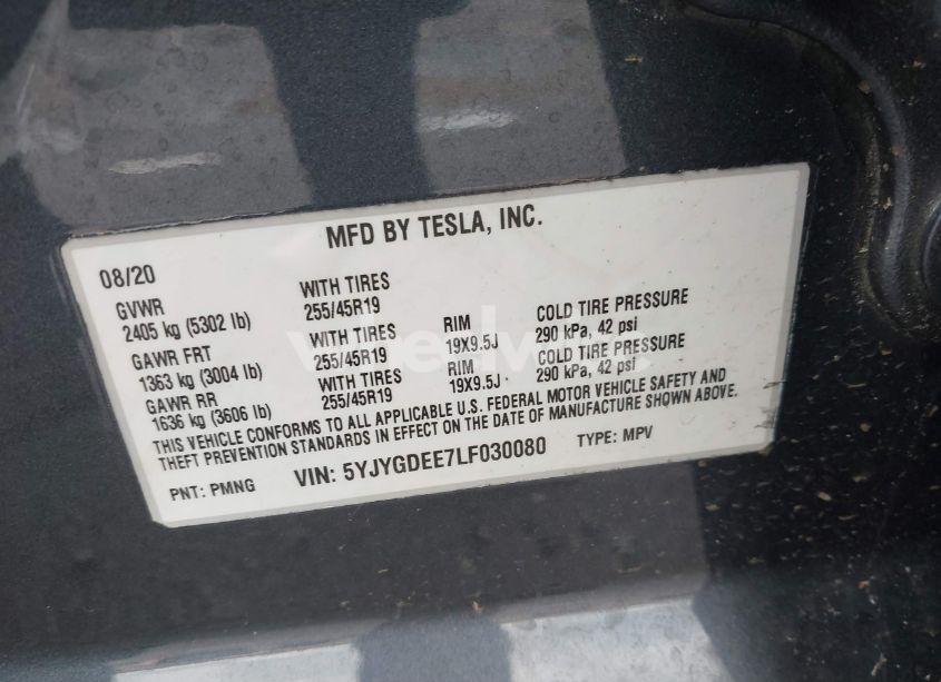 Photo 9 of 2020 Tesla Model Y LONG RANGE DUAL MOTOR ALL-WHEEL DRIVE (VIN 5YJYGDEE7LF030080)