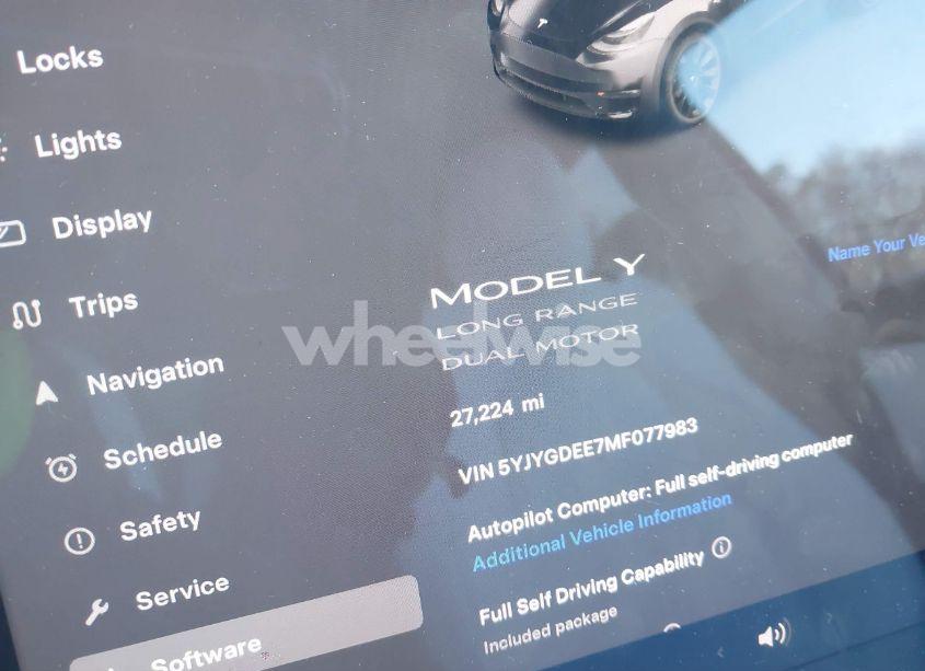 Photo 7 of 2021 Tesla Model Y LONG RANGE DUAL MOTOR ALL-WHEEL DRIVE (VIN 5YJYGDEE7MF077983)