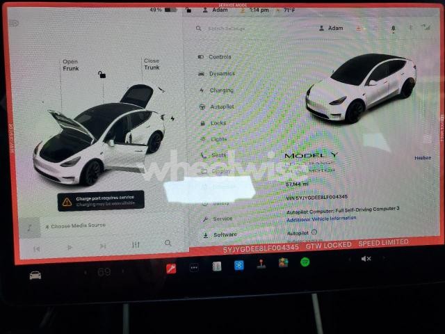 Photo 2 of 2020 TESLA MODEL Y (VIN 5YJYGDEE8LF004345)