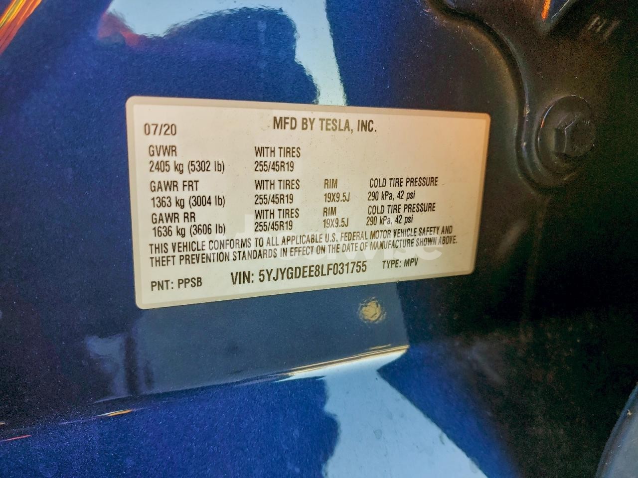 Photo 14 of 2020 TESLA MODEL Y (VIN 5YJYGDEE8LF031755)