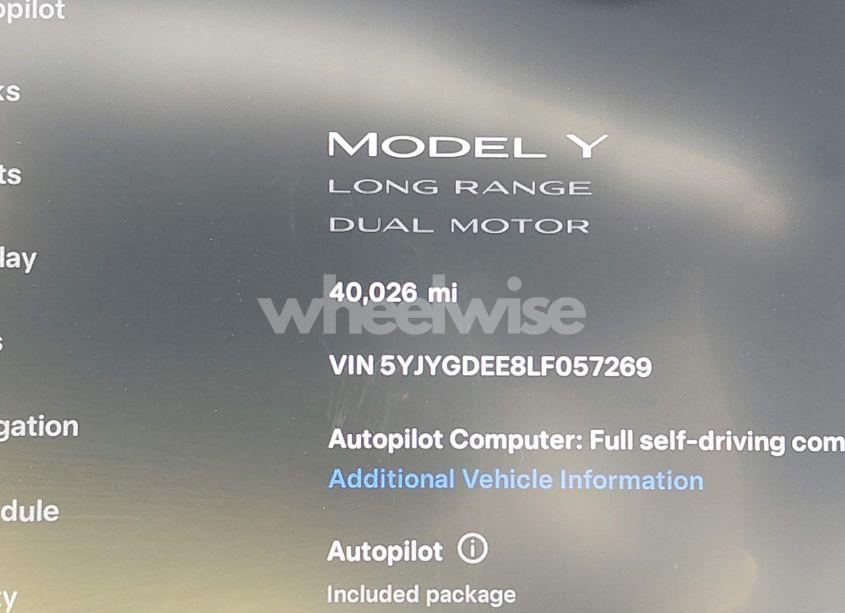 Photo 16 of 2020 Tesla Model Y LONG RANGE DUAL MOTOR ALL-WHEEL DRIVE (VIN 5YJYGDEE8LF057269)