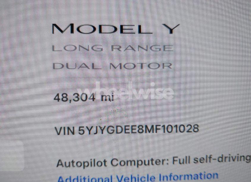 Photo 16 of 2021 Tesla Model Y LONG RANGE DUAL MOTOR ALL-WHEEL DRIVE (VIN 5YJYGDEE8MF101028)