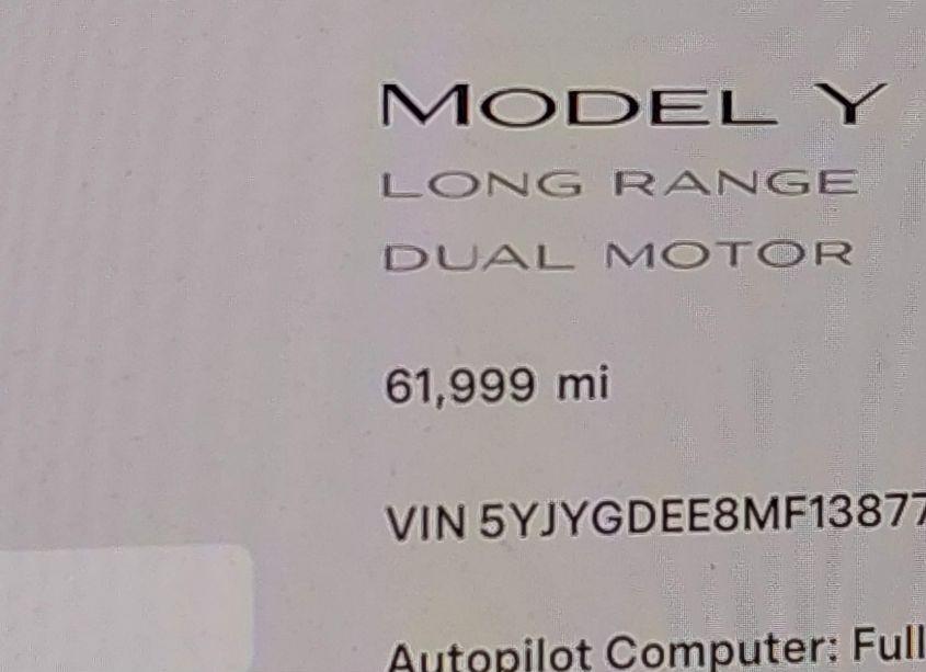 Photo 14 of 2021 Tesla Model Y LONG RANGE DUAL MOTOR ALL-WHEEL DRIVE (VIN 5YJYGDEE8MF138774)