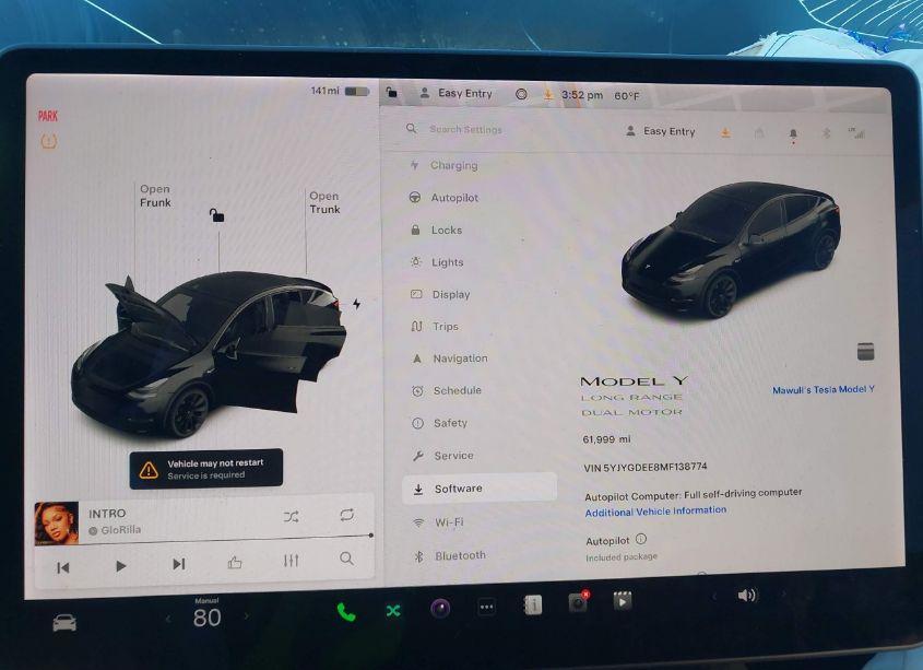 Photo 7 of 2021 Tesla Model Y LONG RANGE DUAL MOTOR ALL-WHEEL DRIVE (VIN 5YJYGDEE8MF138774)