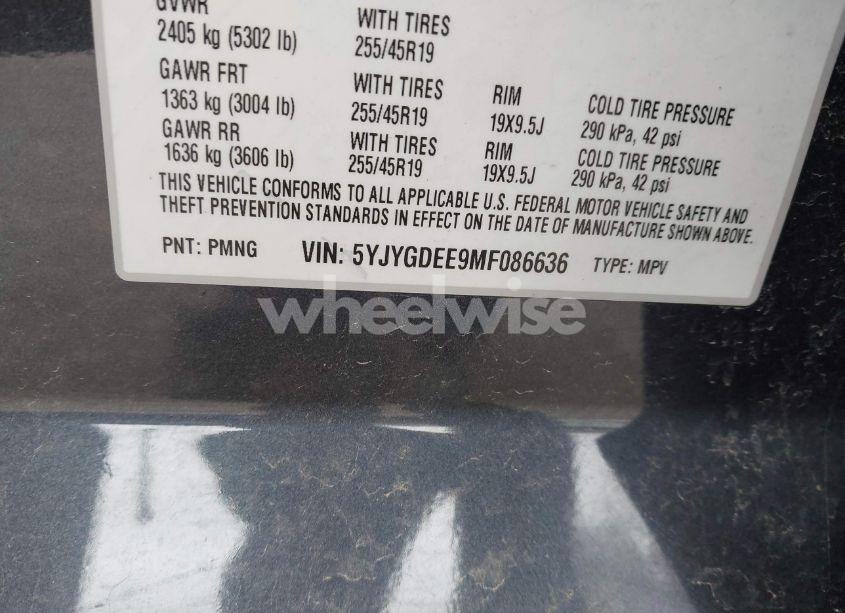 Photo 9 of 2021 Tesla Model Y LONG RANGE DUAL MOTOR ALL-WHEEL DRIVE (VIN 5YJYGDEE9MF086636)