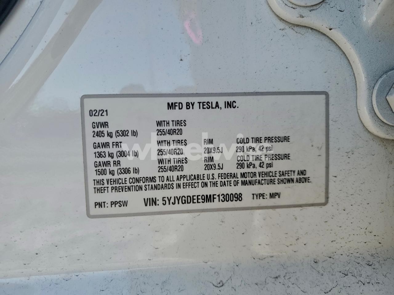 Photo 13 of 2021 TESLA MODEL Y (VIN 5YJYGDEE9MF130098)