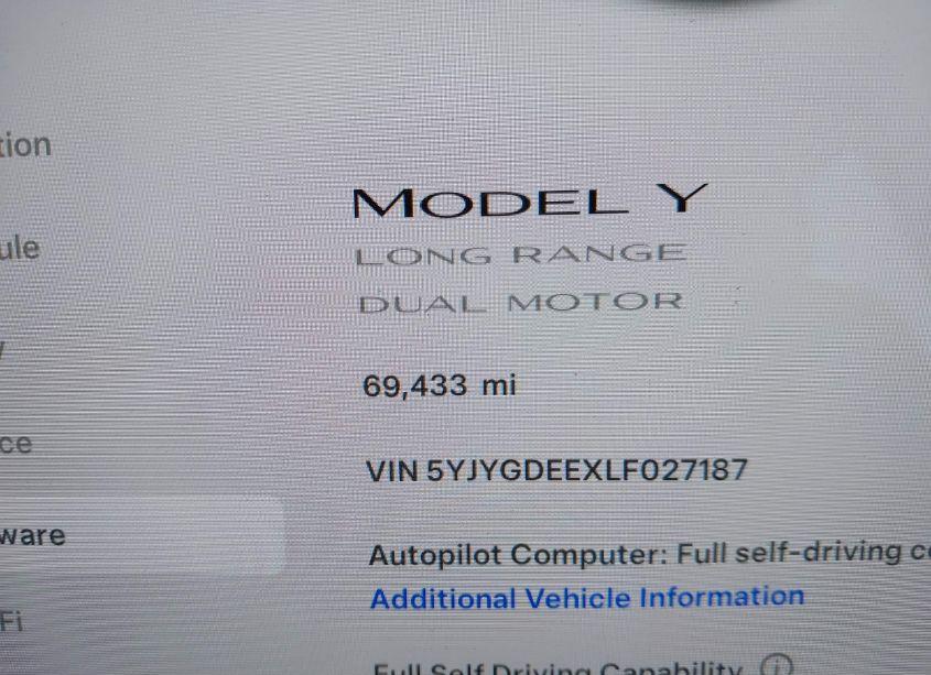 Photo 16 of 2020 Tesla Model Y LONG RANGE DUAL MOTOR ALL-WHEEL DRIVE (VIN 5YJYGDEEXLF027187)