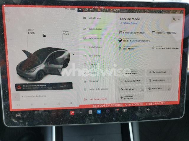 Photo 7 of 2020 TESLA MODEL Y (VIN 5YJYGDEEXLF051098)