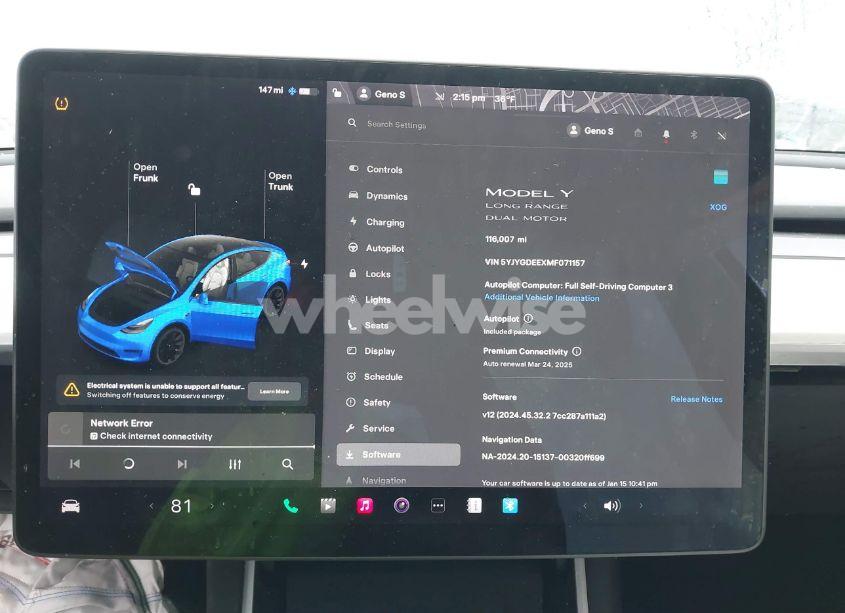 Photo 7 of 2021 Tesla Model Y LONG RANGE DUAL MOTOR ALL-WHEEL DRIVE (VIN 5YJYGDEEXMF071157)