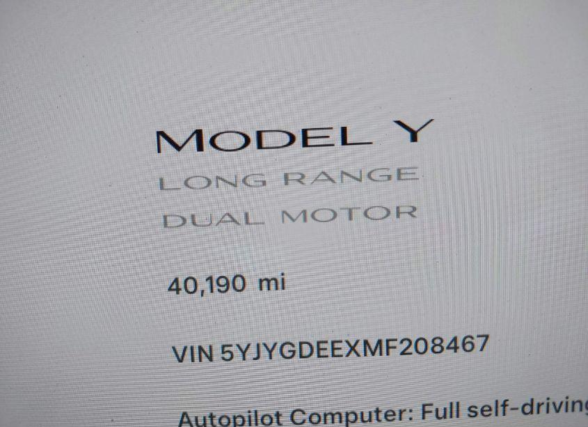 Photo 16 of 2021 Tesla Model Y LONG RANGE DUAL MOTOR ALL-WHEEL DRIVE (VIN 5YJYGDEEXMF208467)