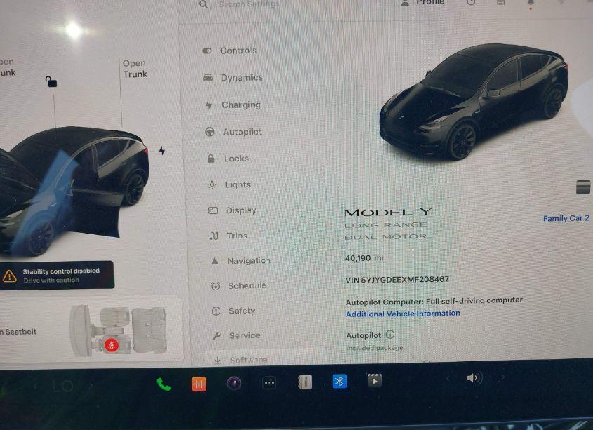Photo 7 of 2021 Tesla Model Y LONG RANGE DUAL MOTOR ALL-WHEEL DRIVE (VIN 5YJYGDEEXMF208467)