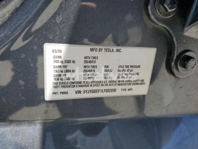 Photo 12 of 2020 TESLA MODEL Y (VIN 5YJYGDEF1LF002090)