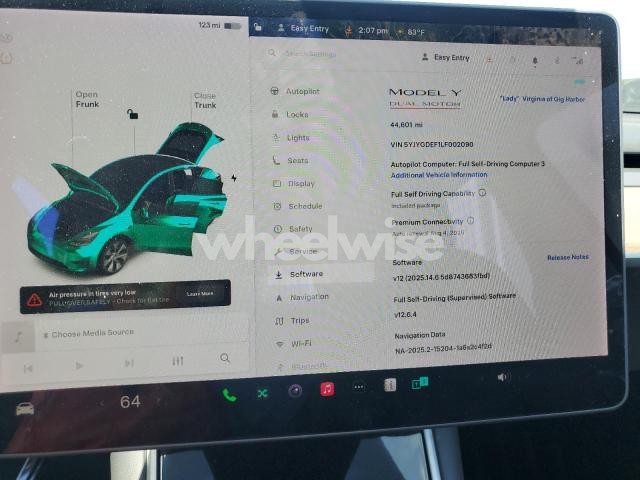 Photo 7 of 2020 TESLA MODEL Y (VIN 5YJYGDEF1LF002090)