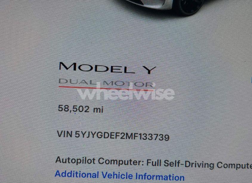Photo 15 of 2021 Tesla Model Y PERFORMANCE DUAL MOTOR ALL-WHEEL DRIVE (VIN 5YJYGDEF2MF133739)